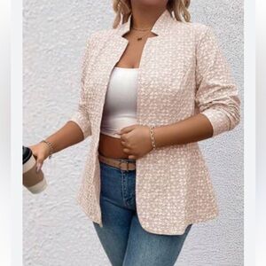 Shein Women's Cream and Pink Jacket